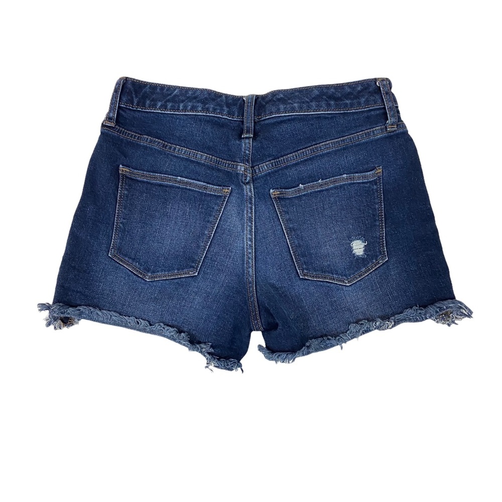 Universal Thread High Rise Shortie Frayed Hem Denim Shorts Blue - Picture 9 of 11